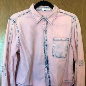 Mustard Seed Acid Wash Button Down